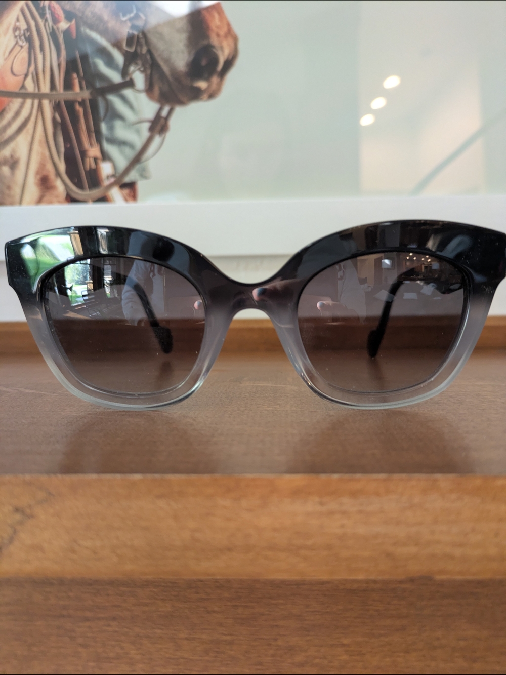 Women’s Ombre Black to Gray Cat-Eye Sunglasses